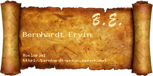 Bernhardt Ervin névjegykártya