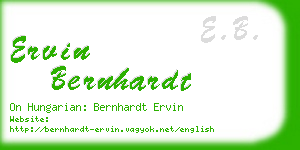 ervin bernhardt business card